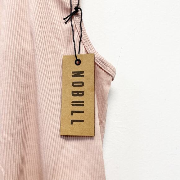 NoBull Women’s Light Pink Ribbed Halter Tank Top Racerback Activewear Size XS - Picture 4 of 6